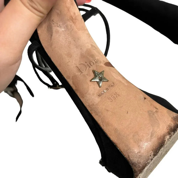 Dior Sunset Suede Heeled Sandal Black Size 8.5 - Picture 9 of 10